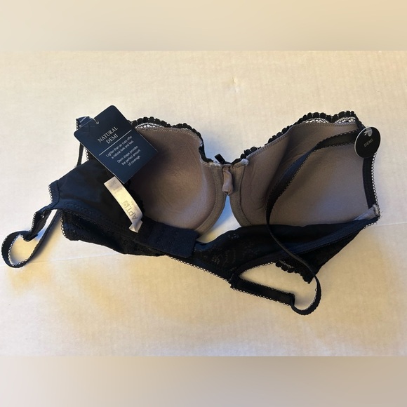 Natural Demi Black & Gray Lace Bra under wire & lightly padded NWT Sz-36B. AA7 - Picture 7 of 8